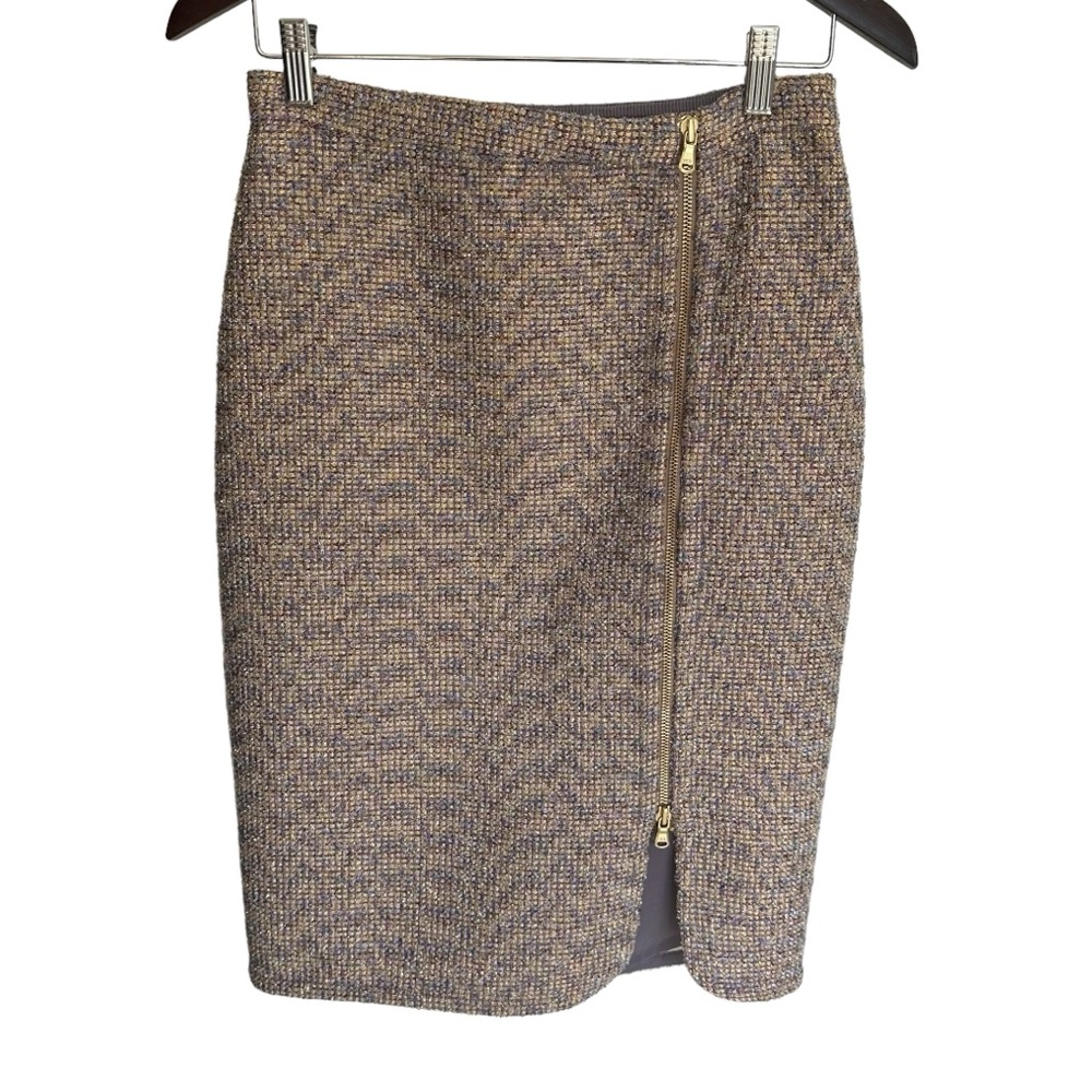 J Crew Sparkly Zip-Front Pencil Skirt Size 4